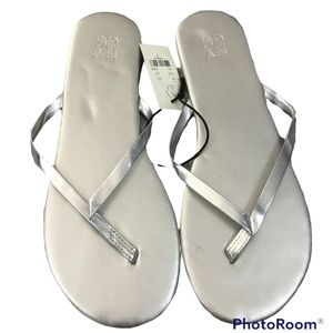 New York & Co. silver flip flops